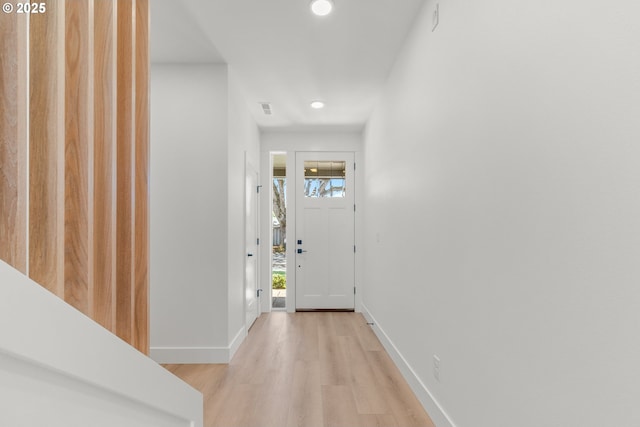 619 E Heintz St, Molalla, OR 97038 - entrance foyer with light wood-style flooring and recessed lighting