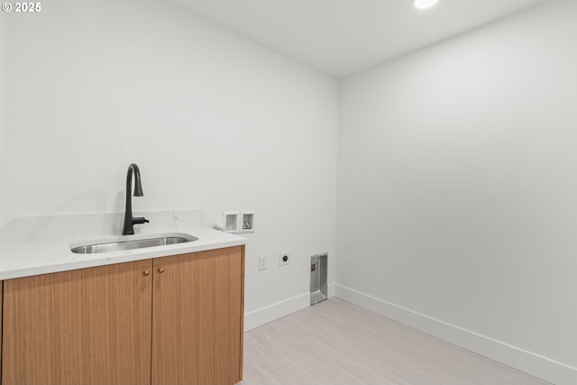 619 E Heintz St, Molalla, OR 97038 - laundry area featuring electric dryer hookup, cabinet space, hookup for a washing machine, and recessed lighting