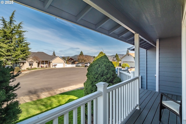 balcony with a residential view