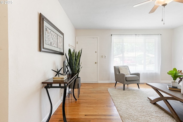 1052 Shamrock Dr SE, Salem, OR 97302 - foyer with light wood-style floors and ceiling fan