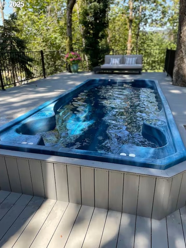 3484634844 Matthews Rd, Eugene, OR 97405 - swimming pool with a wooden deck