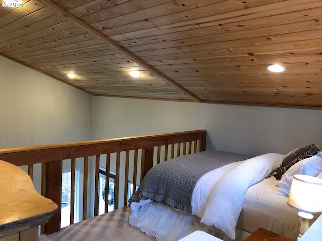 3484634844 Matthews Rd, Eugene, OR 97405 - bedroom with wooden ceiling and lofted ceiling