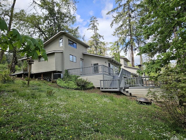 3484634844 Matthews Rd, Eugene, OR 97405 - back of property with a wooden deck