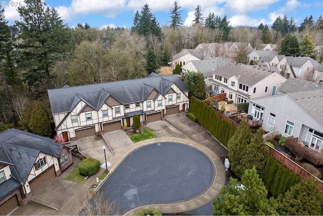 aerial view with a residential view