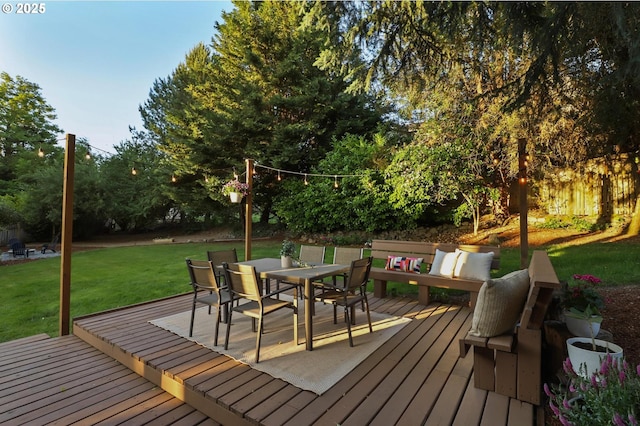 3840 NW Loy Ct, Portland, OR 97229 - wooden terrace with outdoor dining space