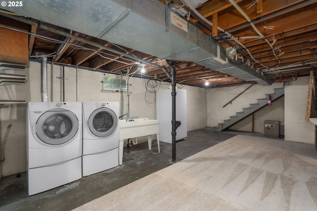 1134 NE Cesar E Chavez Blvd, Portland, OR 97232 - below grade area with independent washer and dryer and stairs