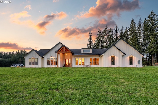 13712 NE Grantham Rd, Amboy, WA 98601 - modern inspired farmhouse with a lawn and board and batten siding