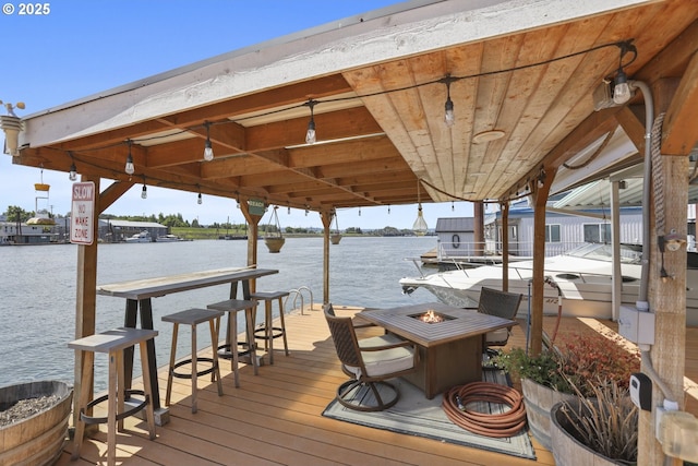 1879 N Jantzen Ave, Portland, OR 97217 - dock area featuring a fire pit and a water view