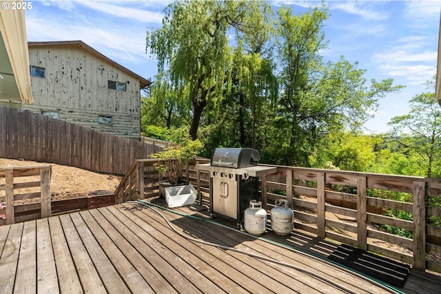 5944 SW Wilbard St, Portland, OR 97219 - wooden deck featuring a grill