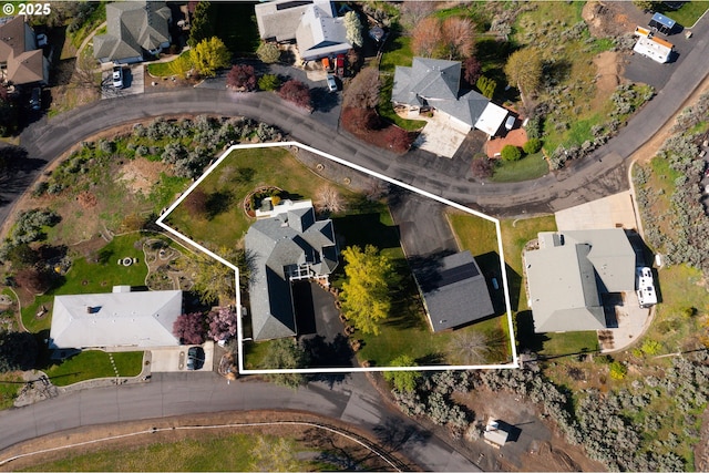 aerial view with a residential view