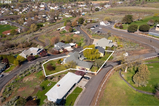 drone / aerial view with a residential view