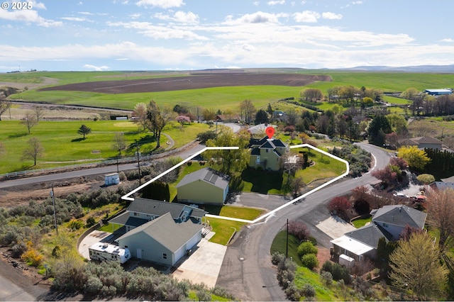 bird's eye view featuring a rural view