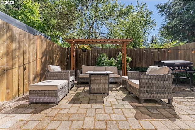4952 SW Wentworth Ter, Beaverton, OR 97078 - view of patio featuring a fenced backyard and an outdoor hangout area