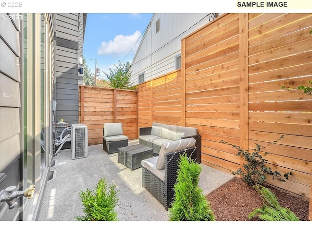 view of patio with outdoor lounge area