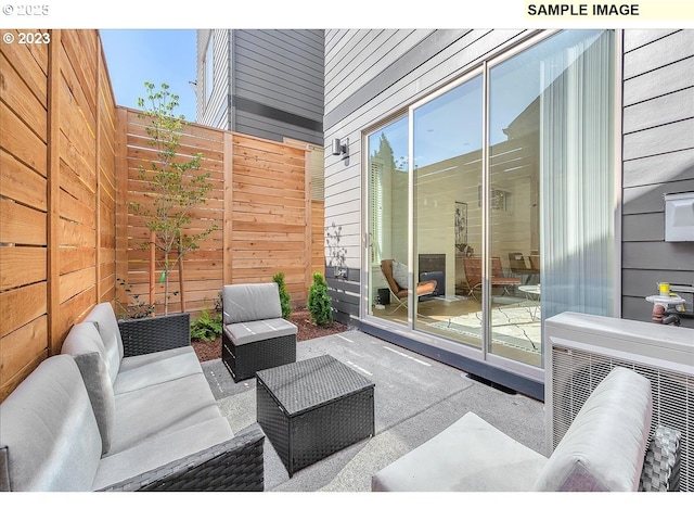 view of patio with outdoor lounge area