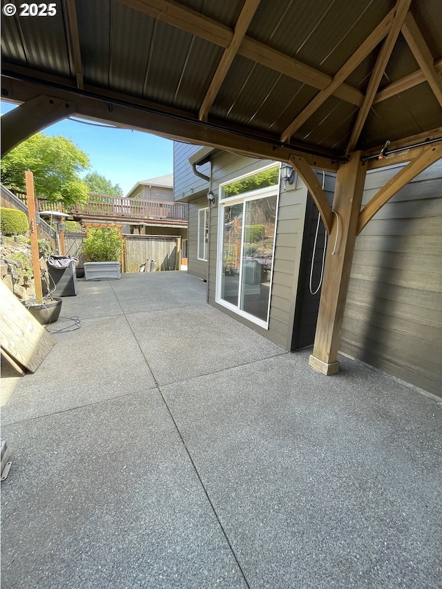 view of patio featuring a gazebo