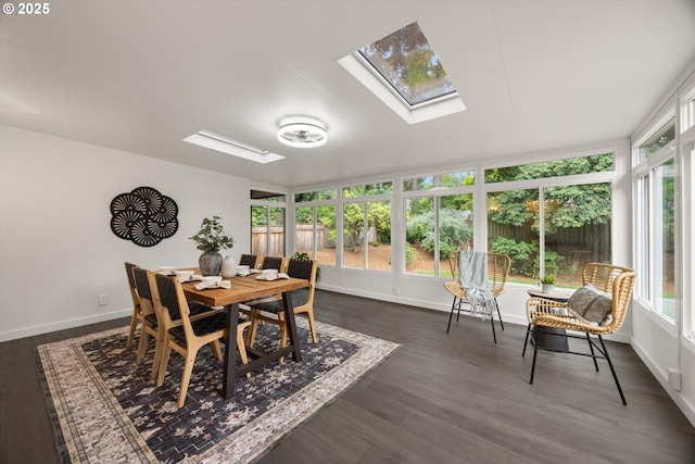 2390 Southshore Blvd, Lake Oswego, OR 97034 - dining room with a skylight and dark wood-style flooring