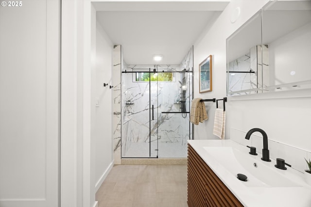 2390 Southshore Blvd, Lake Oswego, OR 97034 - full bathroom with vanity and a marble finish shower