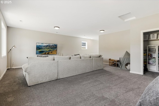 209 W Barbaras Way, Newberg, OR 97132 - carpeted living room featuring attic access and baseboards