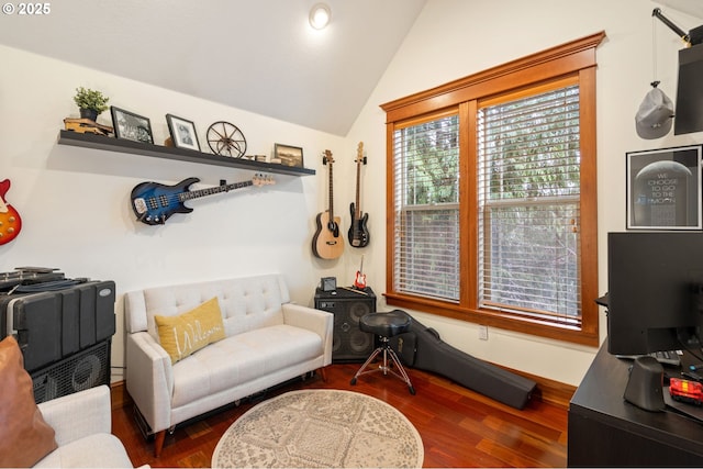 15475 SW Brighton Way, Beaverton, OR 97007 - living area with vaulted ceiling and wood finished floors