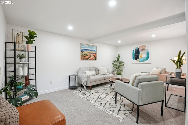 2615 N Gammans Pl, Portland, OR 97217 - living area featuring recessed lighting and carpet flooring