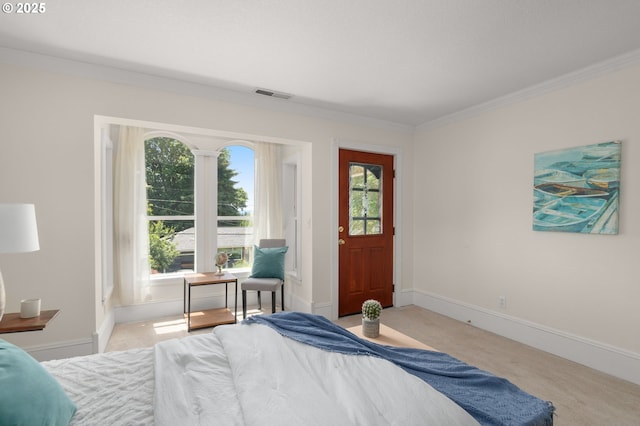 4113 SE Rural St, Portland, OR 97202 - carpeted bedroom with crown molding and baseboards
