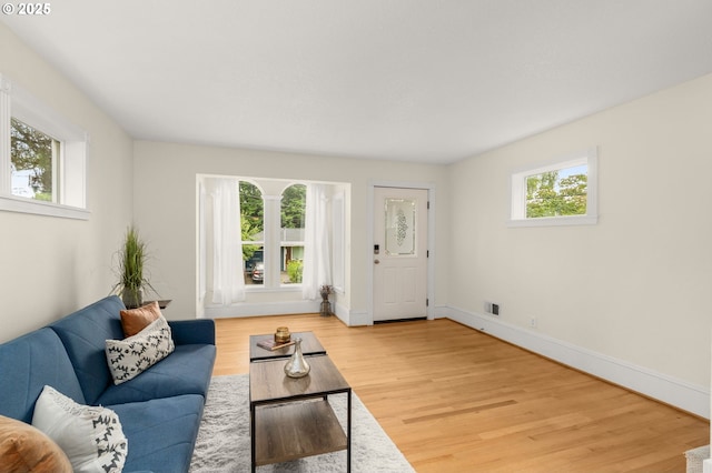 4113 SE Rural St, Portland, OR 97202 - living room with light wood-style floors and baseboards