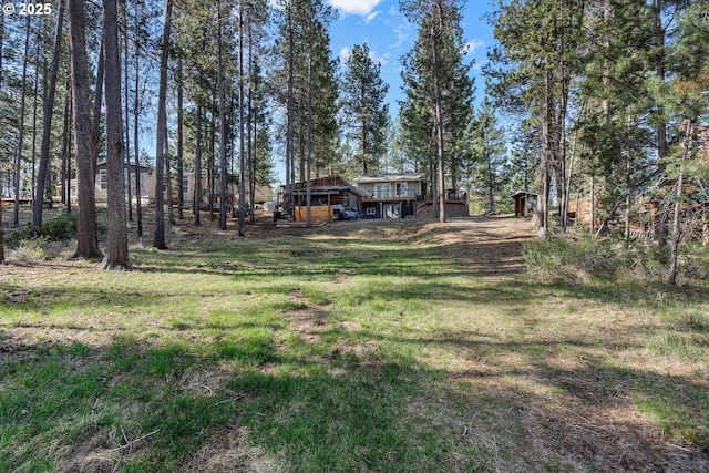 view of grassy yard