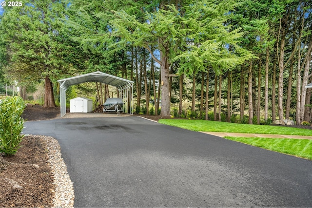 view of asphalt driveway
