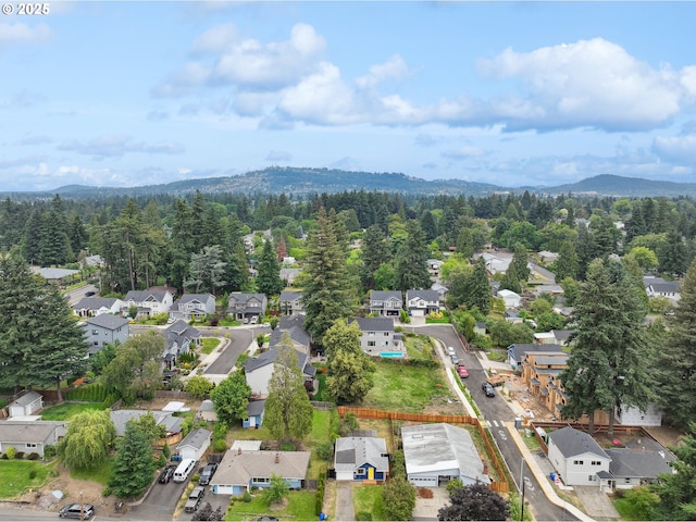 10544 SE Home Ave, Milwaukie, OR 97222 - aerial perspective of suburban area featuring a mountain backdrop and property parcel outlined