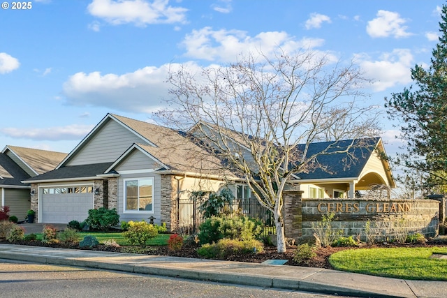 view of front of house with a garage