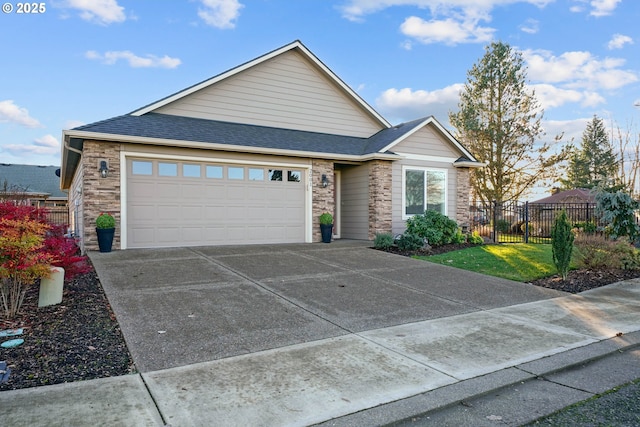 view of front facade with a garage