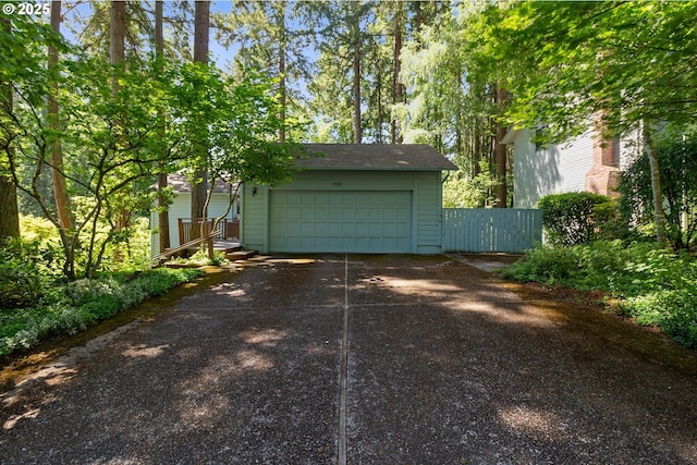 view of garage