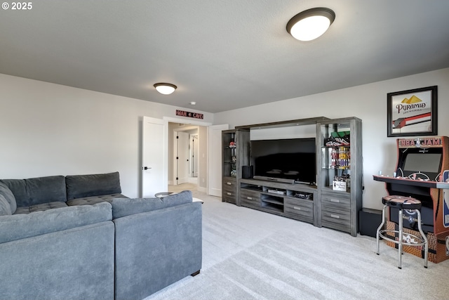 living room featuring carpet floors