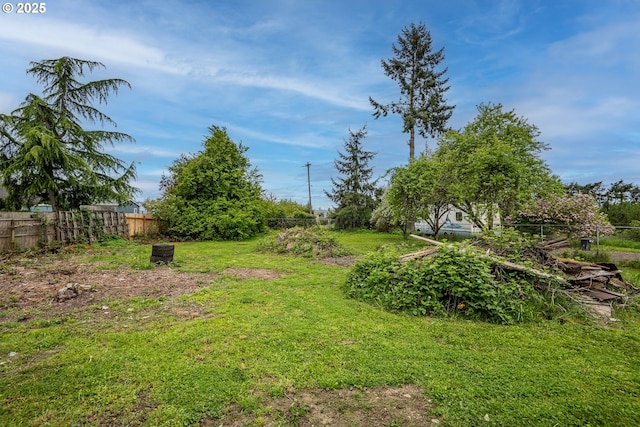 view of yard with fence