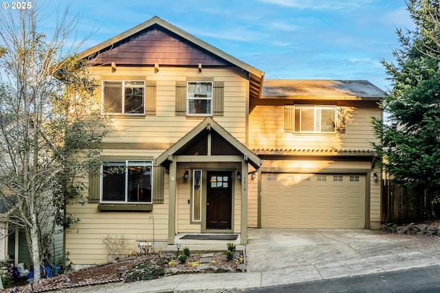 view of front of house featuring a garage