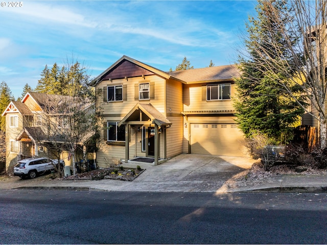 view of front facade with a garage