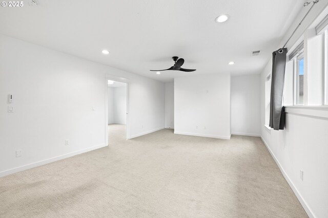 1046 SE Olive Way, Estacada, OR 97023 - unfurnished room featuring a ceiling fan, recessed lighting, light carpet, and baseboards