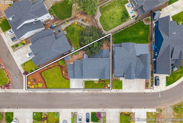 1046 SE Olive Way, Estacada, OR 97023 - aerial view of residential area with property parcel outlined