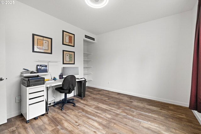 1046 SE Olive Way, Estacada, OR 97023 - home office with wood finished floors, baseboards, and built in features