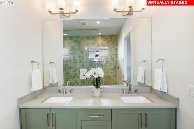 5133 N Benton Dr, Camas, WA 98607 - full bath featuring a tile shower, double vanity, and recessed lighting