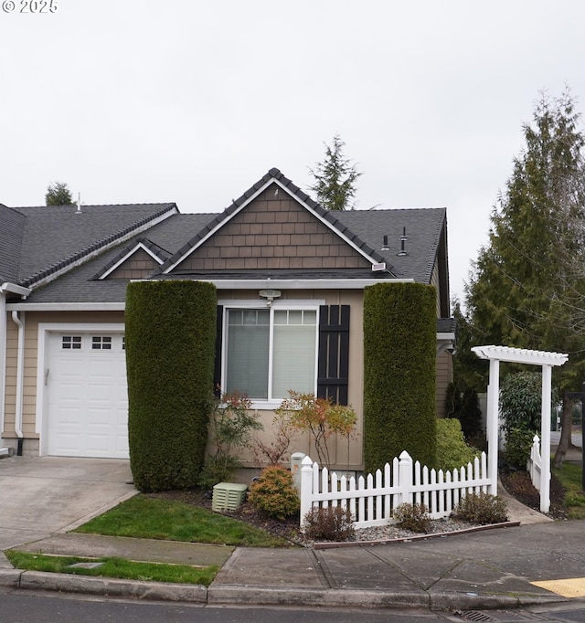 view of front of home with a garage