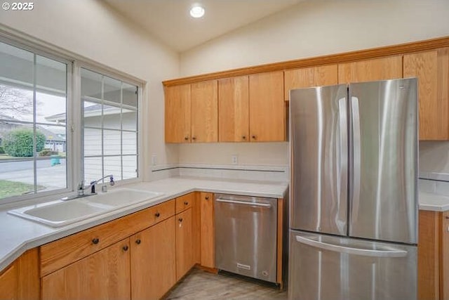 kitchen with appliances with stainless steel finishes and sink