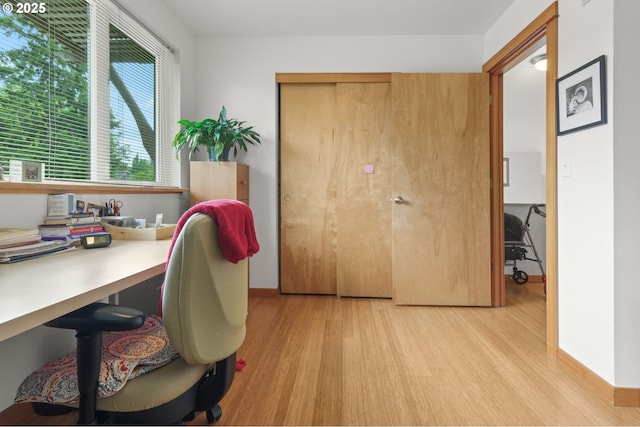 4475 N Trenton St Unit 101, Portland, OR 97203 - office area with light wood-type flooring and baseboards