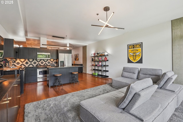 1221 SW 10th Ave Unit 410, Portland, OR 97205 - living room with dark wood-type flooring