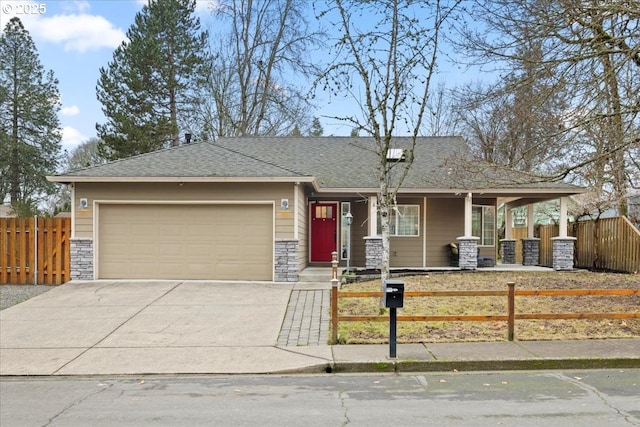 view of front facade with a garage