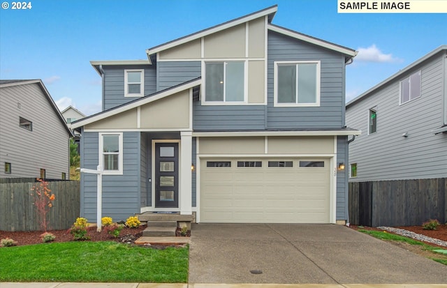 view of front facade with a garage