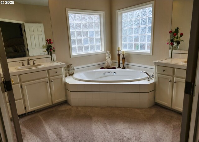 1270 Hidden Creek Dr, Keizer, OR 97303 - full bathroom with two vanities, a bath, and ensuite bathroom