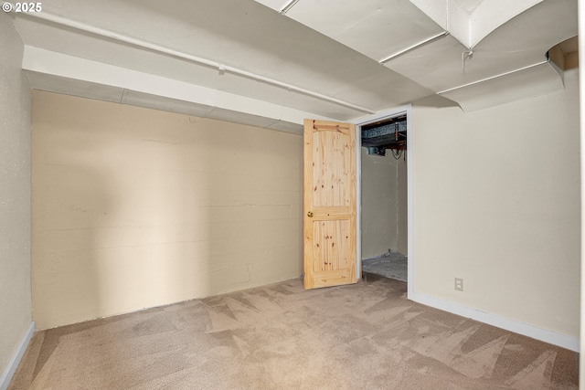 finished basement with carpet