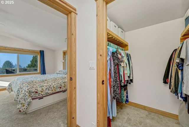 bedroom with vaulted ceiling